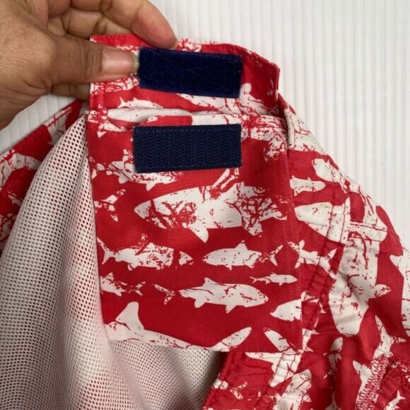 Vineyard Vines Men's size Large Red Bathing Suit Shorts Liner Bonefish Pockets - Picture 15 of 16